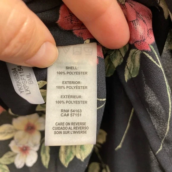 Floral Ruffle Black Blouse - Picture 10 of 12